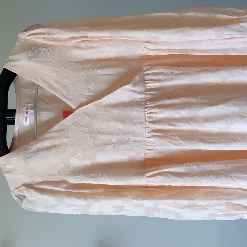 BWT- Pastel orange babydoll puff sleeve dress